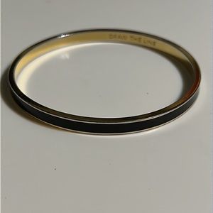 Kate Spade New York Black Enamel “Draw The Line” Bangle Idiom Collection